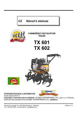 návod k obsluze rotavátor TX 601-602